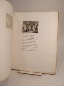 Pygmalion. Scène lyrique de J. -J. Rousseau. Illustrations de Moreau le Jeune. Suivi d'une Idylle par Berquin. Vignettes de Marillier. Réimpression textuelle sur l'édition originale de 1775. Texte gravé par Droüet.
