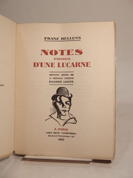 Notes prises d'une lucarne. Edition ornée de 11 dessins inédits d'André Lhote.. HELLENS (Franz), LHOTE (André)