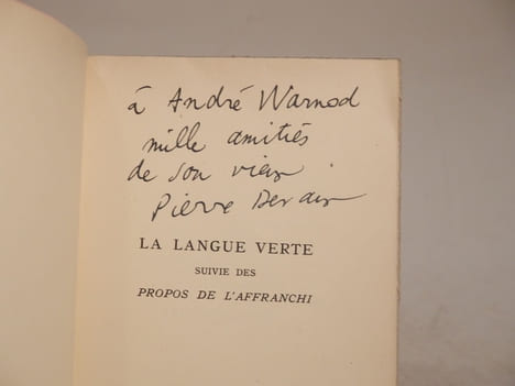 La Langue verte, suivie des Propos de l'Affranchi. Avec des illustrations de l'auteur.. DEVAUX (Pierre)