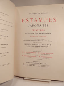 Collection Ch. Haviland : Estampes japonaises, peintures des écoles classiques et de quelques maîtres de l'ukiyoyé (ukiyoe), dont la vente [...] aura lieu à Paris, Hôtel Drouot, salle n° 7, les lundi 27, mardi 28 et mercredi 29 novembre 1922.