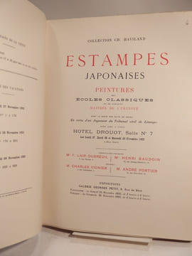 Collection Ch. Haviland : Estampes japonaises, peintures des écoles classiques et de quelques maîtres de l'ukiyoyé (ukiyoe), dont la vente [...] aura ...
