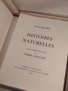 Histoires naturelles. Pointes-sèches originales de Pierre Letellier.