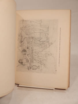 Dessins en marge du texte des Chevaliers de la Table Ronde.. COCTEAU (Jean)