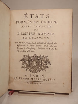 Etats formés en Europe après la chute de l'Empire romain en Occident.. D'ANVILLE