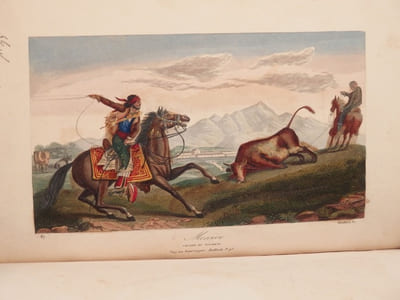 Collection de portraits et costumes des différens peuples qui habitent les cinq parties du monde, dont les meours et coutumes sont décrites dans la Bibliothèque universelle des voyages. Dessinée par MM. Wachsmut et Massard d'après les dessins originaux faits sur les lieux par les voyageurs mêmes. Gravée sur acier et coloriée au pinceau avec le plus grand soin.