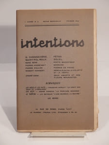 Intentions, 1re année, n°2, février 1922.