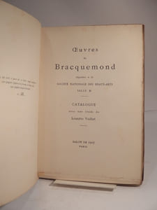 Oeuvres de Bracquemond exposées à la Société Nationale des Beaux-Arts, salle D. Catalogue avec une étude de Léandre Vaillat.