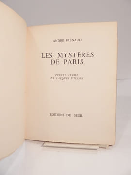 Les Mystères de Paris. Préface de P. Eluard. Pointe sèche de Jacques Villon.. FRENAUD (André), ELUARD (Paul), VILLON (Jacques)