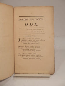 Europe Vindicata. Ode. Auctore F. J. T. Berthels, Nivellis Medico et Matheseos Professore.