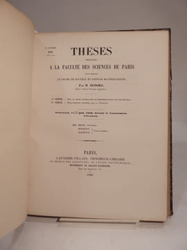 Thèses présentées à la Faculté des Sciences de Paris pour obtenir le grade de Docteur ès Sciences mathématiques, par H. Léauté. Etude géométrique du ...