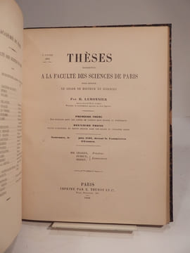 Thèses présentées à la Faculté des Sciences de Paris pour obtenir le grade de Docteur ès Sciences mathématiques, par M. Gaston Darboux. Sur les ...