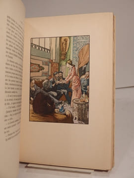 Sapho. Moeurs parisiennes. Nombreuses illustrations en couleurs par Auguste Leroux et H. Bouché-Leclercq.. DAUDET (Alphonse), LEROUX (Auguste), ...