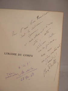Lyrisme du corps. Poèmes. Dessin et bois gravés de Jean Milhau.