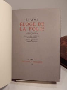 Eloge de la Folie. Nouvellement traduit du latin par Pierre de Nolhac. Images coloriées de Chas-Laborde.