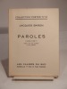 Paroles (1923-1927). Edition ornée d'un frontispice de Max Ernst.. BARON (Jacques), ERNST (Max)