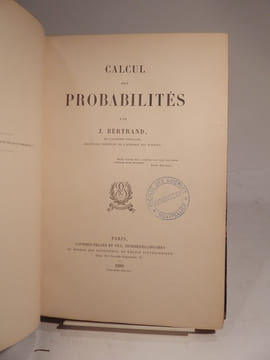 Calcul des probabilités.. BERTRAND (J.)