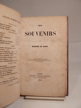 Souvenirs de Madame de Bawr. Ouvrage entièrement inédit.. BAWR (Madame de)