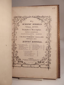 Collection of 64 Musical Scores / Recueil de 64 partitions de musique : In Happier Hours! by Thomas Haynes Bayly and Henry R. Bishop. /  Ruth, by ...