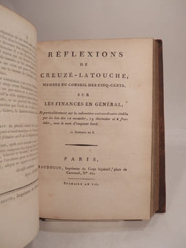 INSTITUT NATIONAL : RAPPORTS ET TRAVAUX 1803 : Programme des Prix de l'Institut National des Sciences et des Arts, proposés l'An IV de la République. ...