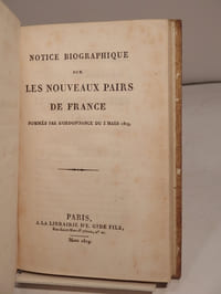 Notice biographique sur les nouveaux Pairs de France nommés par l'ordonnance du 5 mars 1819.