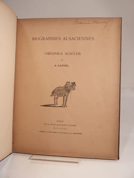 Biographies alsaciennes : Théophile Schuler, par A. Laugel.. LAUGEL (A.), SCHULER (Théophile)