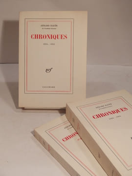 Chroniques 1934-1953. Chroniques 1954-1964. Chroniques III et quelques proses.. BAUER (Gérard)