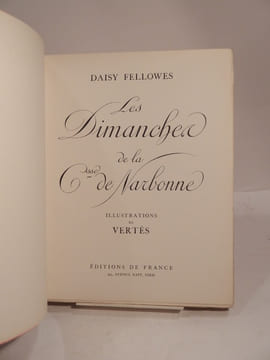 Les Dimanches de la Comtesse de Narbonne. Illustrations de Vertès.. FELLOWES (Daisy), VERTES