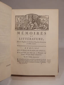 Mémoires de Littérature, tirés des Registres de l'Académie royale des Inscriptions et des Belles-Lettres, depuis l'année M.DCCLXVII (1767), jusques et compris l'année M.DCCLXIX (1769). Tome trente-septième.