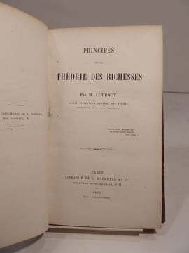 Principes de la théorie des richesses. . COURNOT (Augustin)