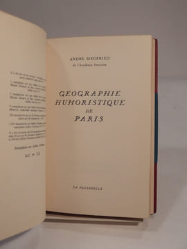 Géographie humoristique de Paris.. SIEGFRIED (André)