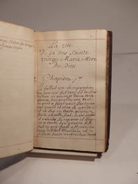 MANUSCRIT : La Vie de la Sainte Vierge - Destruction de l'église de Nostre Dame de Pontoise - Exemples de la protection de la très Sainte Vierge sur ceux qui ont de la dévotion pour elle tirés de plusieurs autheurs.