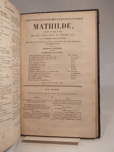 Kean, ou Désordre et Génie, comédie en cinq actes, mêlée de chants, par M. Alexandre Dumas. [SUIVI DE:] Vautrin, drame en cinq actes et en prose, par M. de Balzac. [DE:] Mathilde, drame en cinq actes, par MM. Félix Pyat et Eugène Sue; tirés des Mémoires d'une jeune femme [...]. Seconde édition. [ET DE :] LA Magicienne, opéra en cinq actes. Paroles de M. de Saint-Georges. Musique de M. F. Halévy.