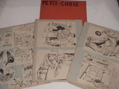 Clichés d'imprimerie sur papier de Le Petit Chose d'Alphonse Daudet, illustré par André Collot.