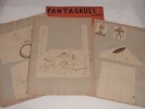 Clichés d'imprimerie sur papier pour Pantagruel de Rabelais, Illustrations de Dubout.. RABELAIS (François), DUBOUT (Albert), 