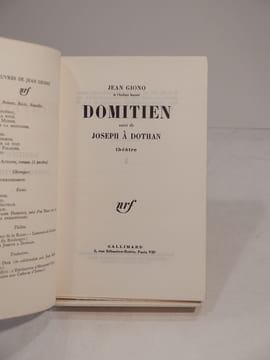 Domitien, suivi de Joseph à Dothan. Théâtre.. GIONO (Jean)