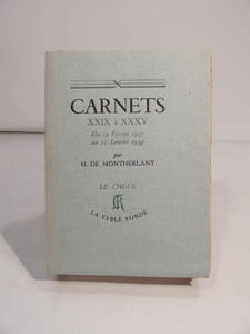 Carnets XXIX à XXXV : du 19 février 1935 au 11 janvier 1939. Avec un portrait gravé sur bois par Gilbert Poilliot d'après un dessin de A. Billis.