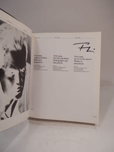 Fritz Lang. Leben un Werk. Bilder und Dokumente. / Fritz Lang. His Life and Works. Photogrpahs and Documents. / Fritz Lang. Sa vie et son oeuvre. Photos et documents.