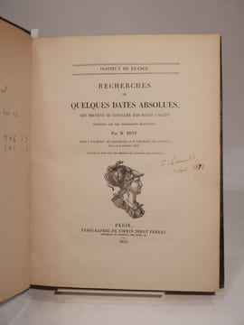 Recherches de quelques dates absolues, qui peuvent se conclure des dates vagues inscrites sur des monuments égyptiens, par M. Biot. Lues à l'Académie ...