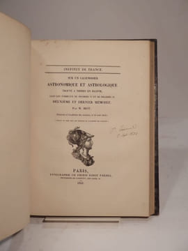 Recherches de quelques dates absolues, qui peuvent se conclure des dates vagues inscrites sur des monuments égyptiens, par M. Biot. Lues à l'Académie ...