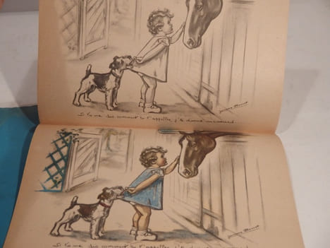 Album à Colorier, par Germaine Bouret. N°7 : Pas par là, y a un gros chien qui va nous mordre !. BOURET (Germaine)