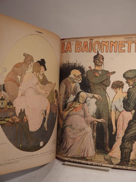 A coups de baïonnette. 330 dessins en noir et en couleurs de Gus Bofa, Cappiello, Guillaume, Henriot, Iribe, Léandre, Poulbot, Willette, Zislin, etc. ...
