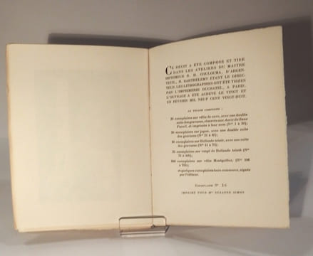 Un Père et sa fille. Nouvelle illustrée de huit lithographies hors-texte par René Ben Sussan.. BOVE (Emmanuel)