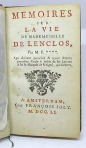 Mémoires sur la vie de mademoiselle de Lenclos