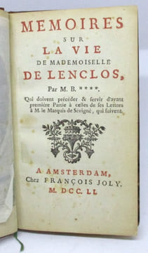 Mémoires sur la vie de mademoiselle de Lenclos. BRET (Antoine)