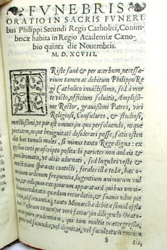 Relaçao das exequias del Rey Dom Filippe nosso senhor, primero deste nome dos Reyes de Portugal.Funebris oratio sacris funeribus Philippi Secundi ...