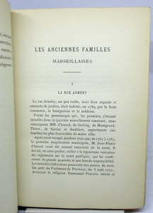 Les Anciennes familles marseillaises