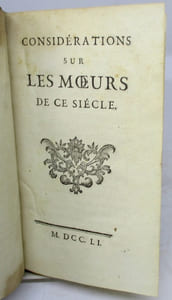 Considérations sur les moeurs de ce siècle