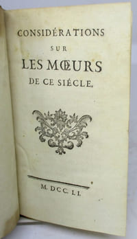 Considérations sur les moeurs de ce siècle