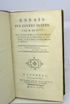 Essais sur divers sujets. Par M. de C***. ANONYME (Charles-Claude-Florent THOREL de CAMPIGNEULLES)