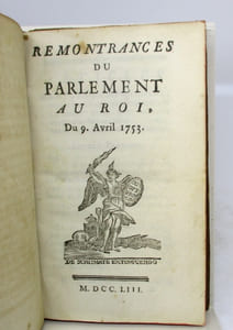 Remontrances du Parlement au Roi du 9 avril 1753